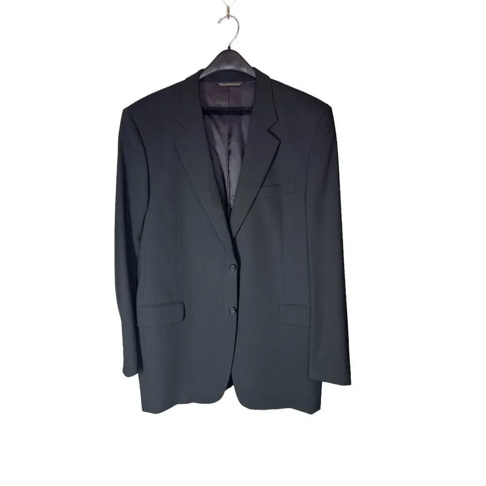 Jack Victor Classic Black Suit Jacket 46 Extra Long DXL Rochester Big & Tall